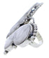 Howlite Butterfly Silver Large Statement Ring Size 6-3/4 EX41000